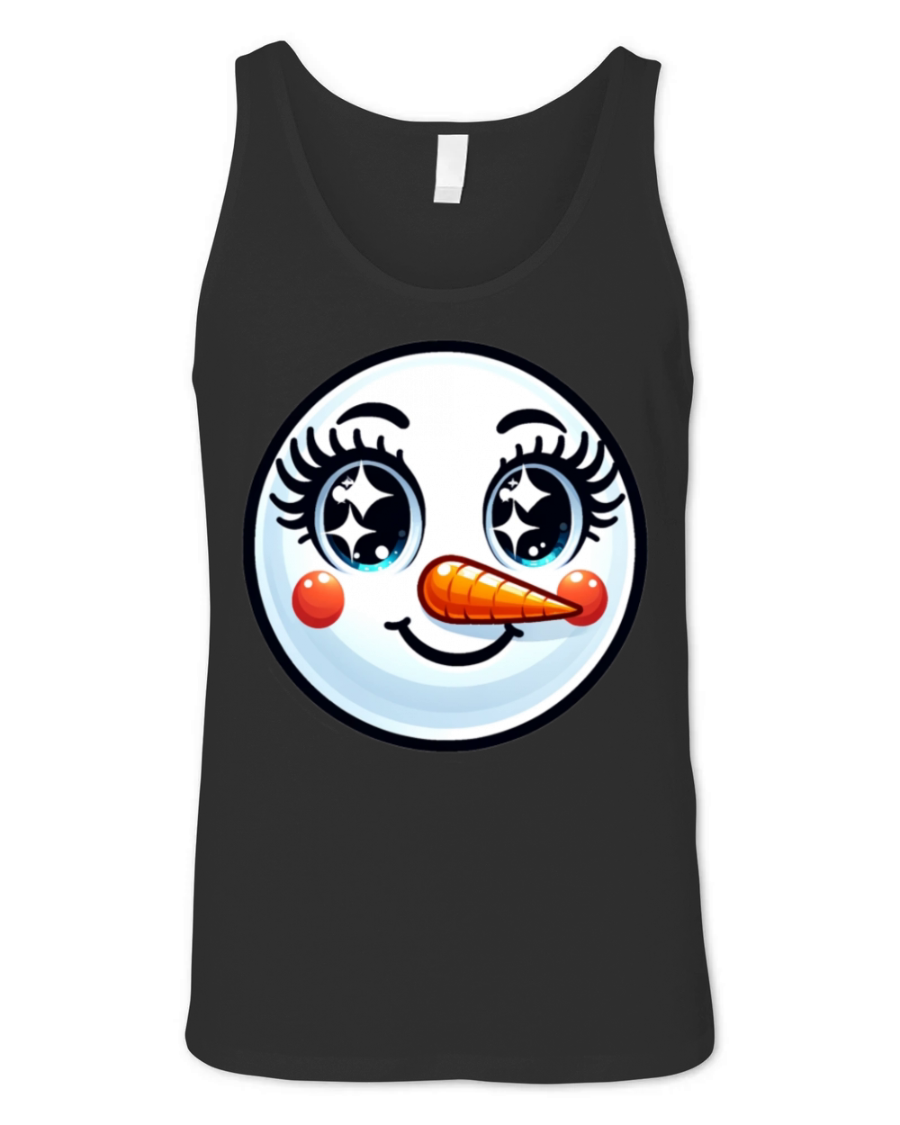 Lady Carrot-Nosed Snowwoman Cute Snowman Christmas Unisex Jersey Tank
