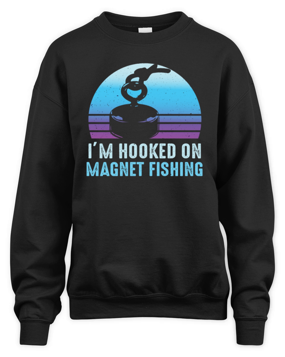 Hooked On Magnetic Fishing Magnetic Vintage Unisex Premium Crewneck Sweatshirt