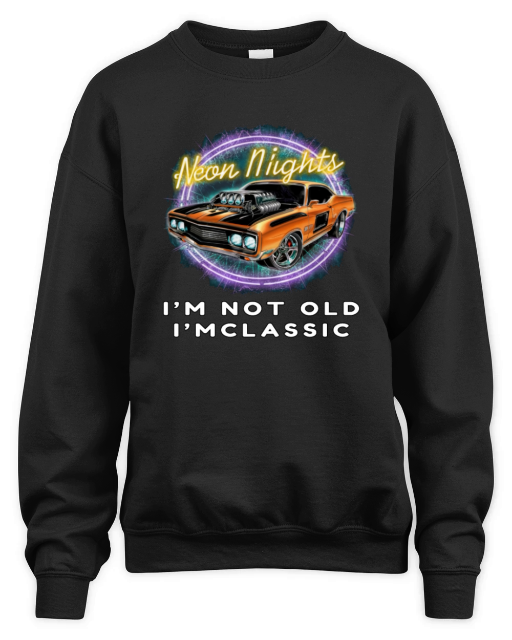 Timeless Neon Statement Tee - Hot Rod Unisex Premium Crewneck Sweatshirt