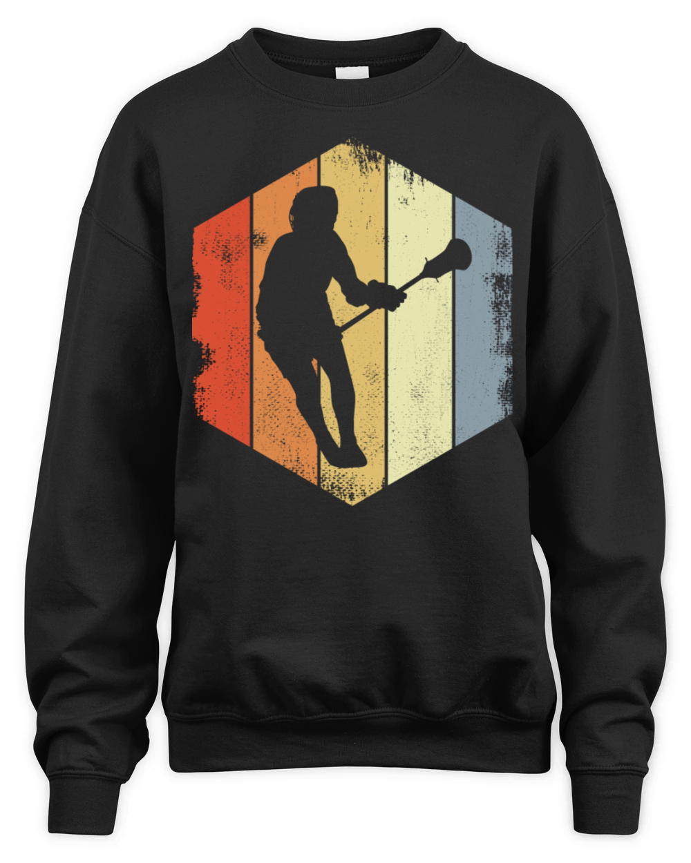 Vintage Lacrosse Player Unisex Premium Crewneck Sweatshirt