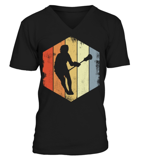 Vintage Lacrosse Player V-Neck T-shirt