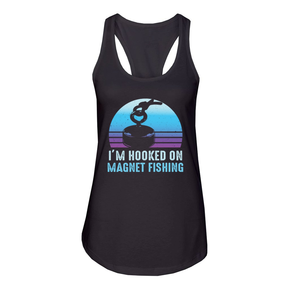 Hooked On Magnetic Fishing Magnetic Vintage Women's Racerback Tank