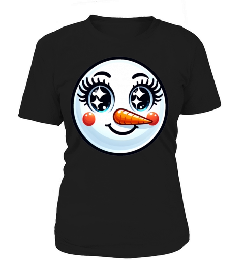 Lady Carrot-Nosed Snowwoman Cute Snowman Christmas Women's T-Shirt