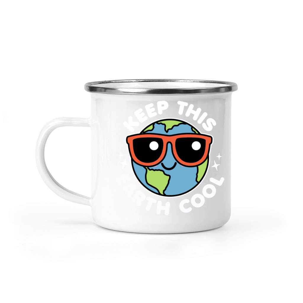 Keep This Earth Cool Cute Kawaii Earth Day Camping Mug