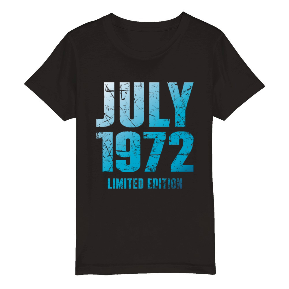 July 1972 Limited Edition Birthday Present Organic Kids Crewneck T-shirt