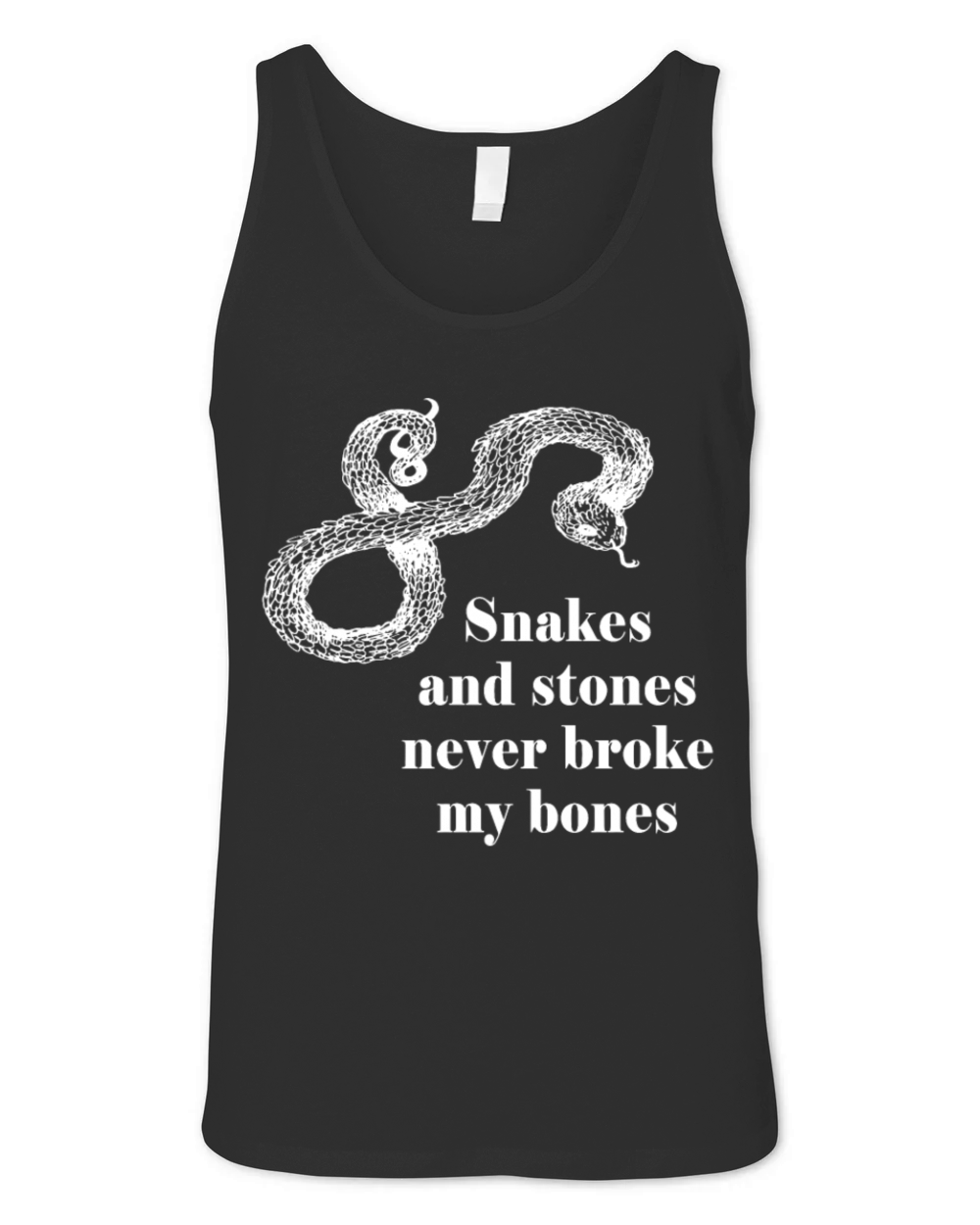 Snakes and Stones never broke my bones Unisex Jersey Tank