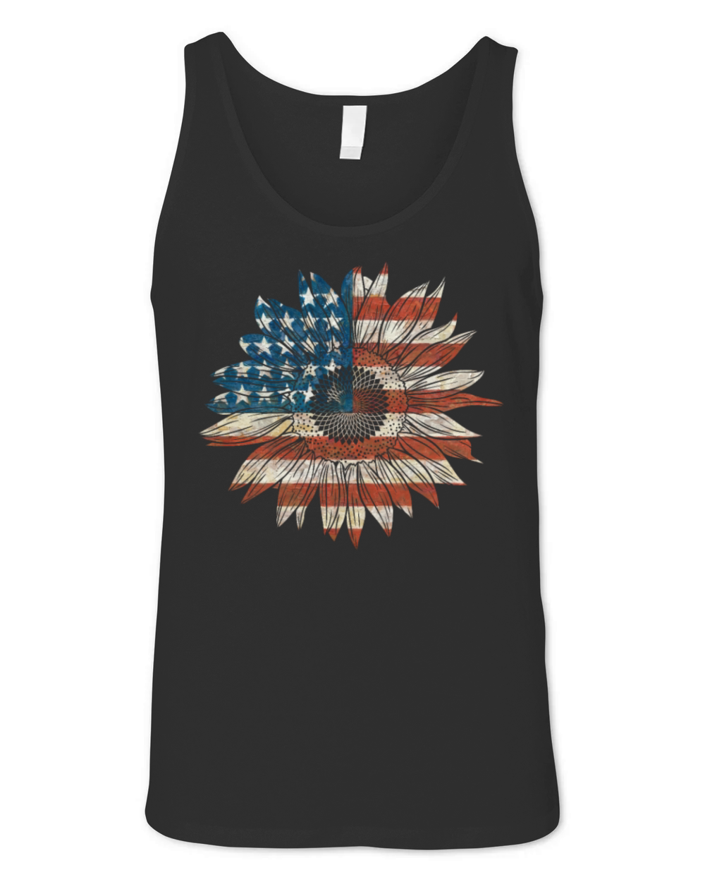 USA Flag as Sunflower Garden Plant Unisex Jersey Tank