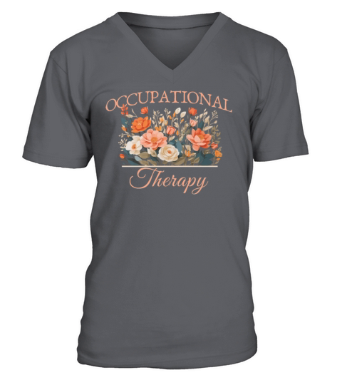 Occupational Therapy OT Vintage Flower T-shirt V-Neck T-shirt