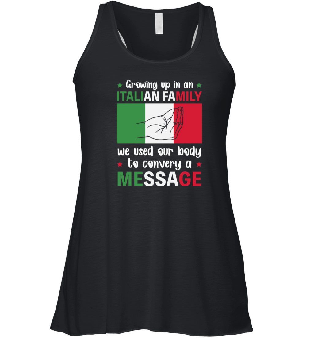 Italian Family Body Speak Hand Signs Women's Flowy Tank Top