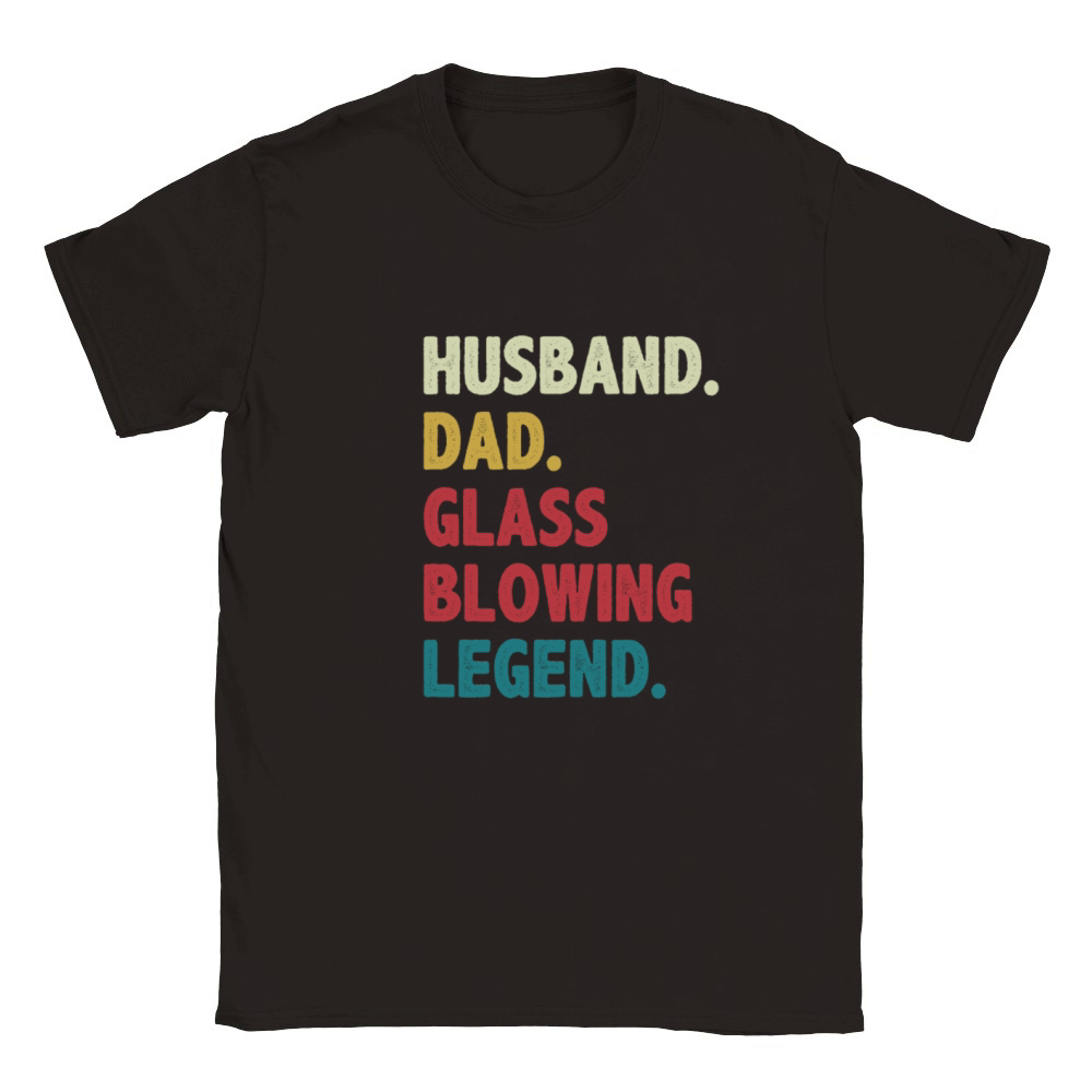 Funny Husband Dad Glass Blowing Legend Glassblower Classic Kids Crewneck T-shirt