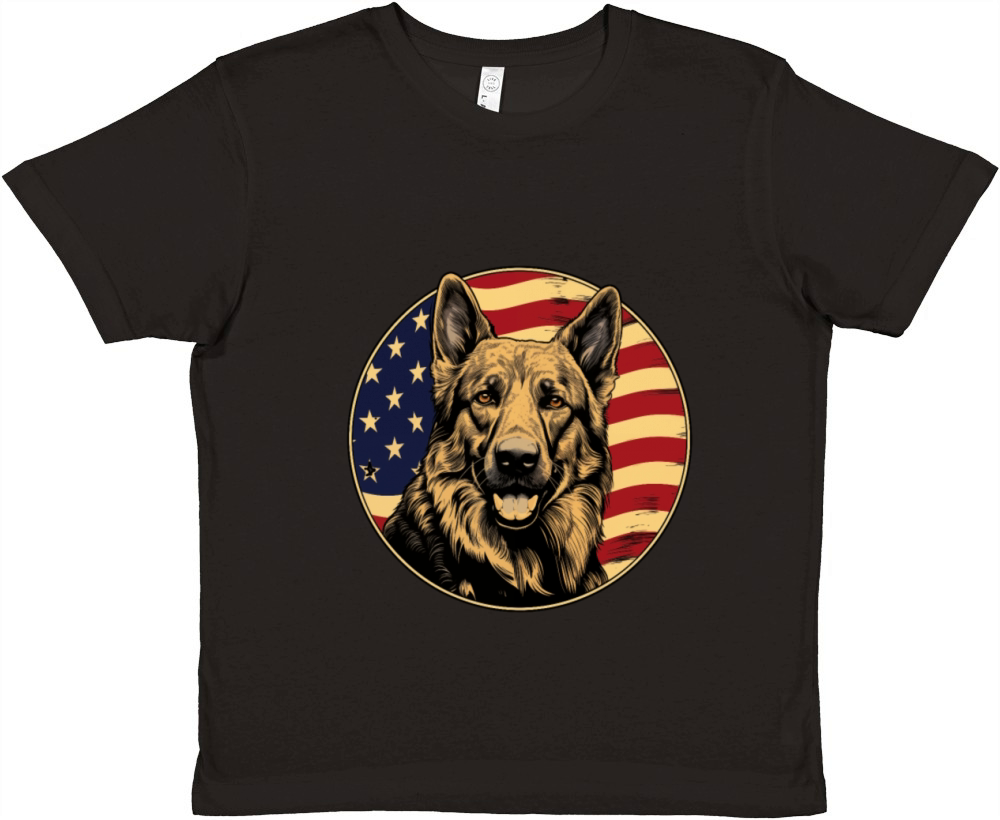 German Shepherd Funny Dog Vintage Retro American Premium Kids Crewneck T-shirt