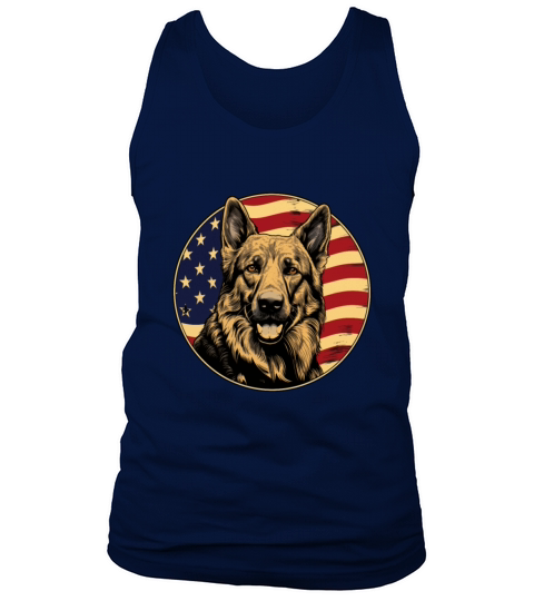 German Shepherd Funny Dog Vintage Retro American Tank Top Unisex