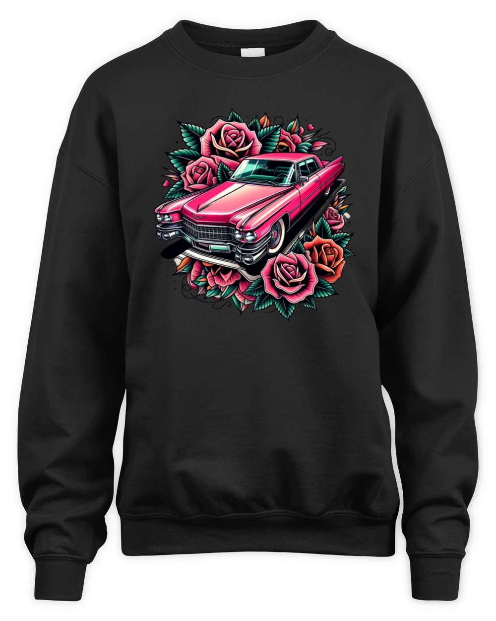 Pink cadillac Unisex Premium Crewneck Sweatshirt
