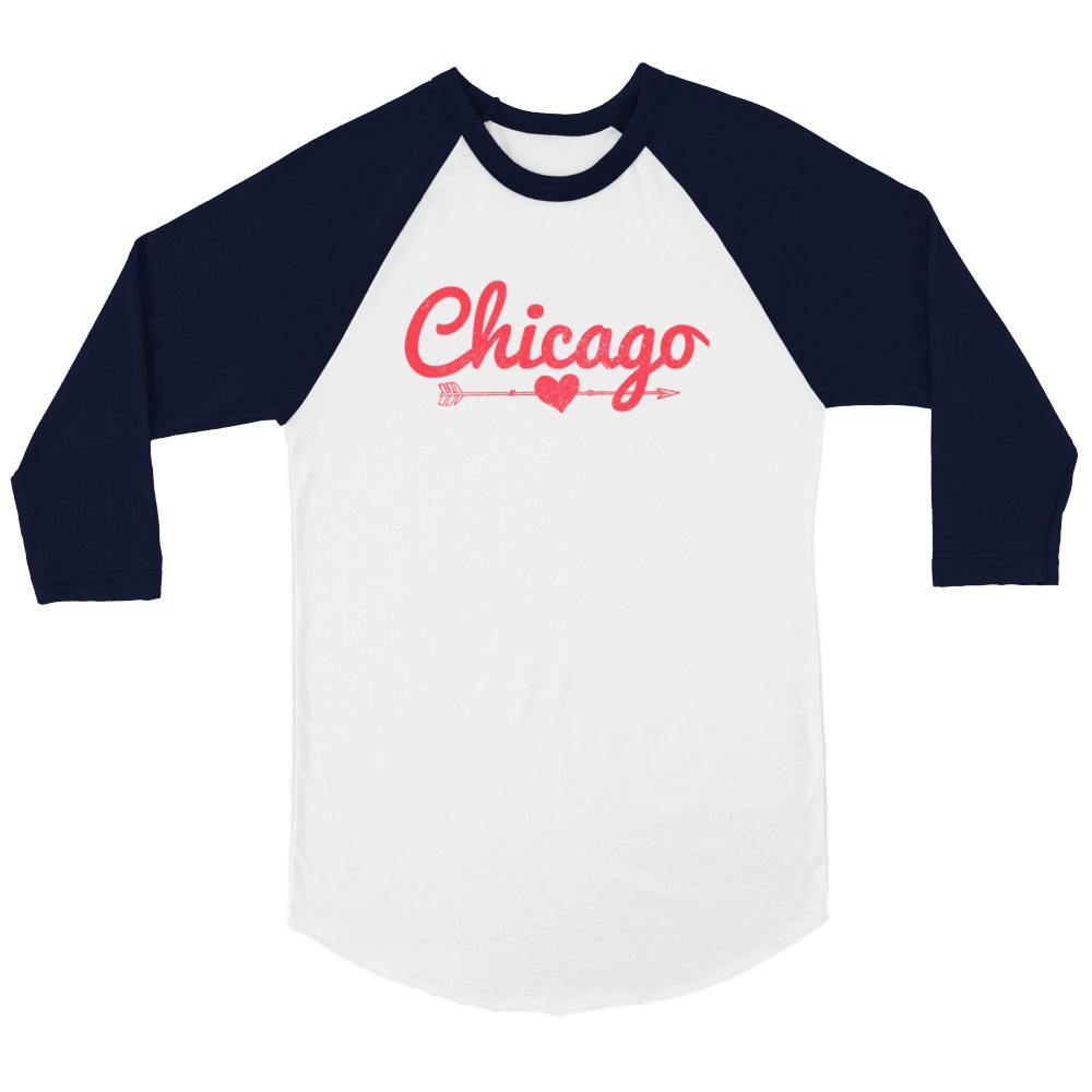 Chicago Illinois Souvenir Gift Unisex ¾ sleeve Raglan T-shirt