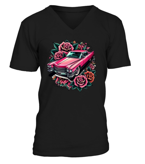 Pink cadillac V-Neck T-shirt