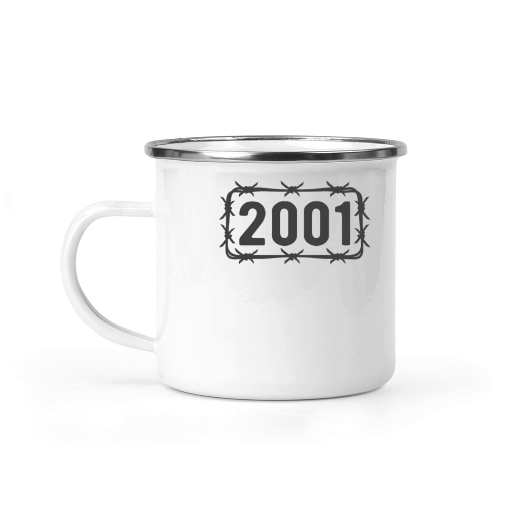 Birthday Vintage 2001 Barbed Wire Camping Mug