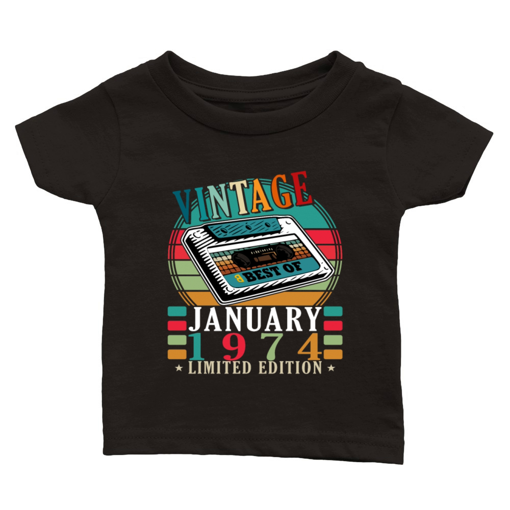 50th birthday 50 years January 1974 Classic Baby Crewneck T-shirt