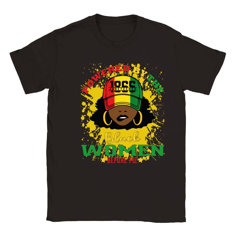 Powered By The Black Women Before Me Black History Classic Kids Crewneck T-shirt