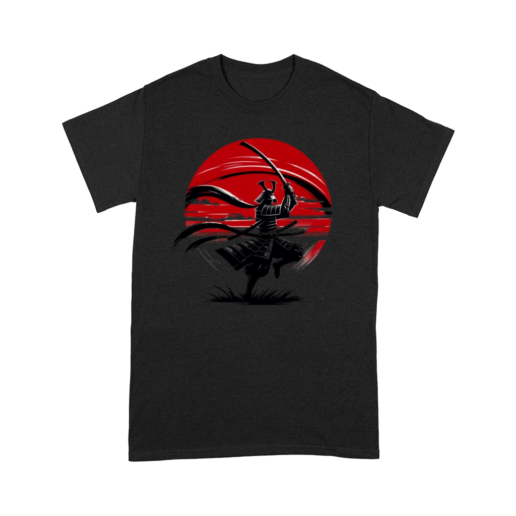 Japanese Samurai Silhouette Vintage Fighter Retro Comfort T-shirt