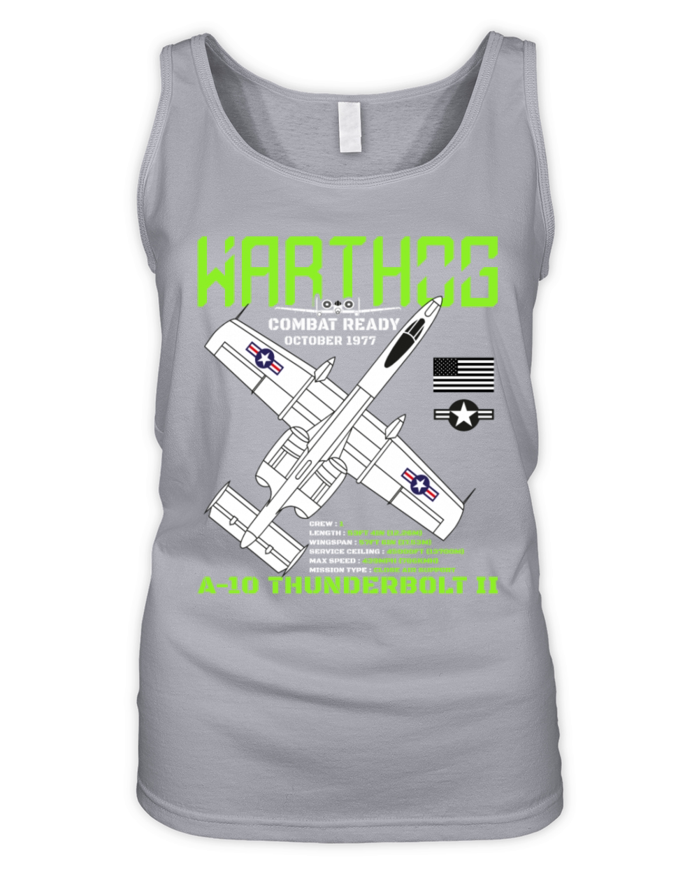 A-10 Warthog Fighter Jet Specs Military Warthog Organic Women's Tank Top