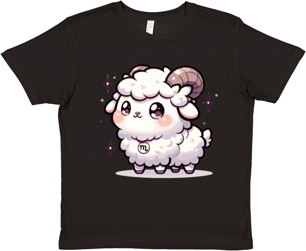 Adorable Kawaii Capricorn Zodiac Sign Birthday Premium Kids Crewneck T-shirt