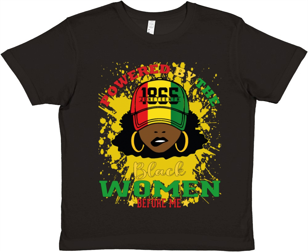 Powered By The Black Women Before Me Black History Premium Kids Crewneck T-shirt