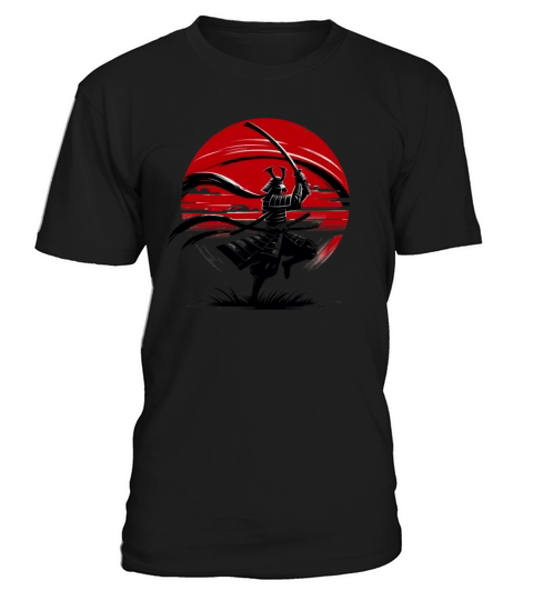 Japanese Samurai Silhouette Vintage Fighter Retro T-Shirt Unisex
