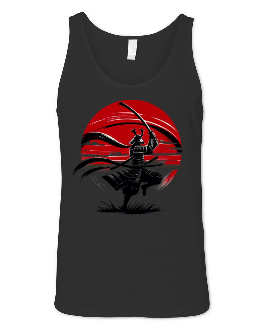 Japanese Samurai Silhouette Vintage Fighter Retro Unisex Jersey Tank