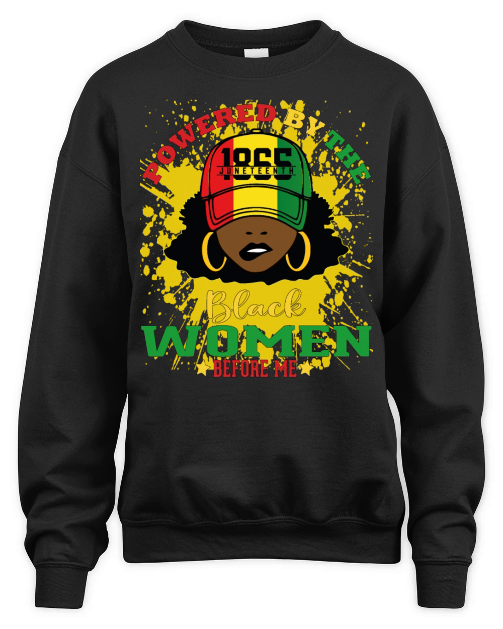 Powered By The Black Women Before Me Black History Unisex Premium Crewneck Sweatshirt