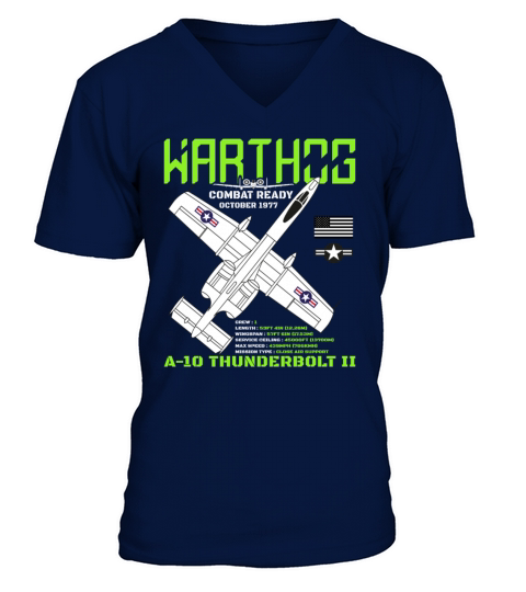A-10 Warthog Fighter Jet Specs Military Warthog V-Neck T-shirt