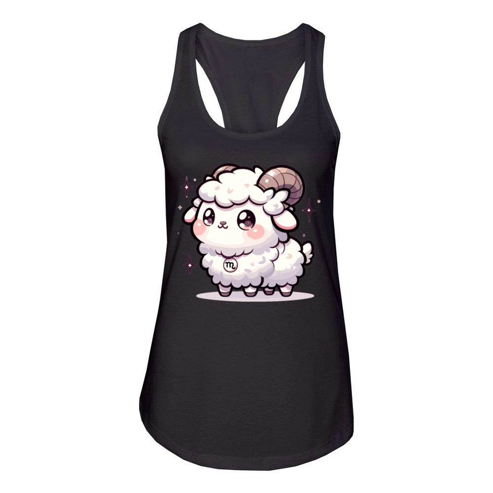 Adorable Kawaii Capricorn Zodiac Sign Birthday Women's Racerback Tank