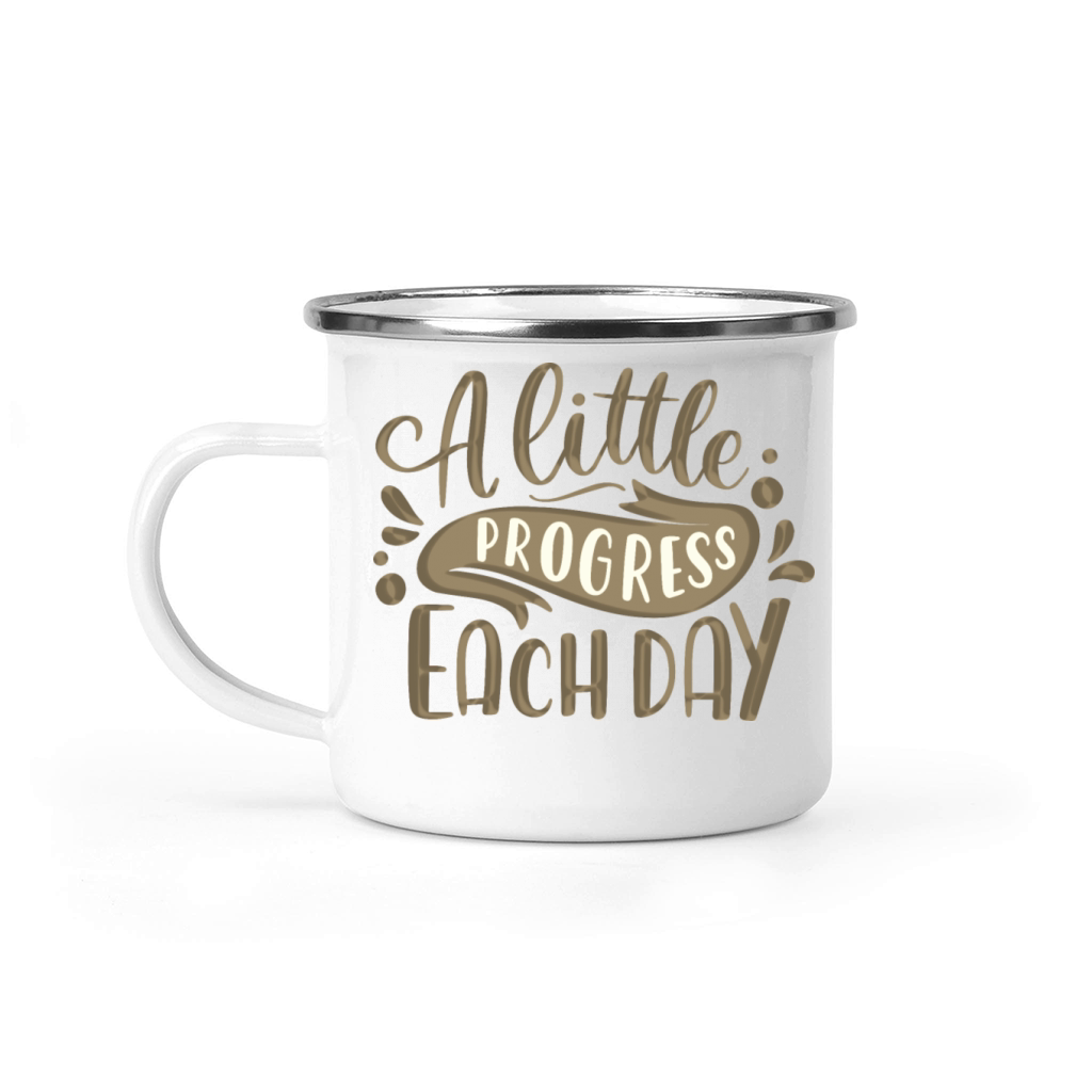 a little progress each day Camping Mug