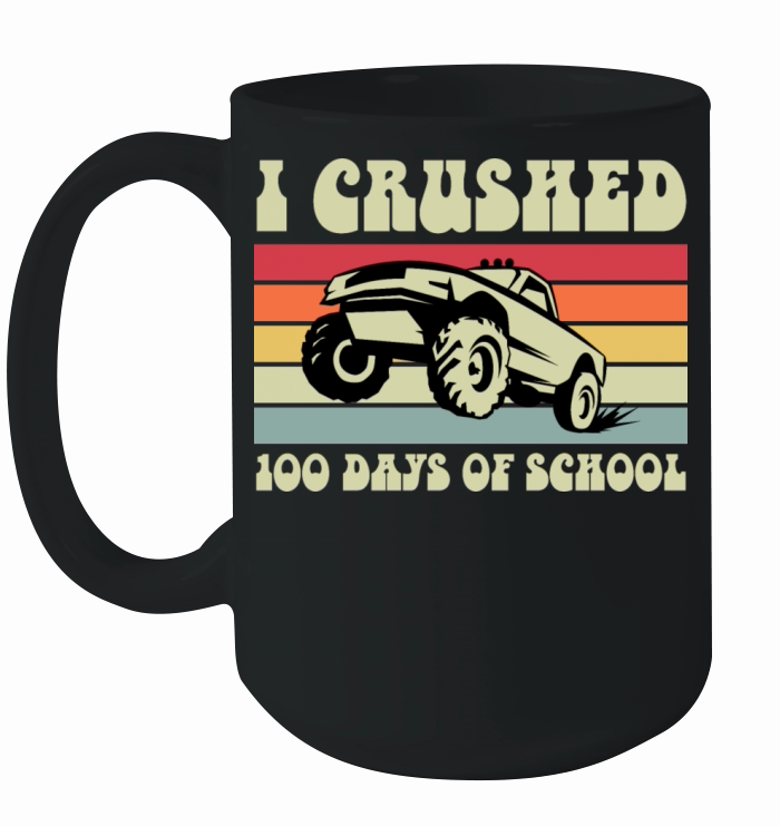 I Crushed 100 Days Of School design Boys Monster Ceramic Mug