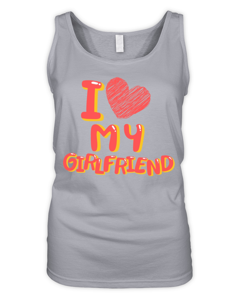 I Love My Girlfriend Heart Balloons White Organic Women's Tank Top