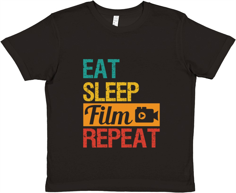Eat Sleep Film repeat Movie Director Filmmaker Premium Kids Crewneck T-shirt