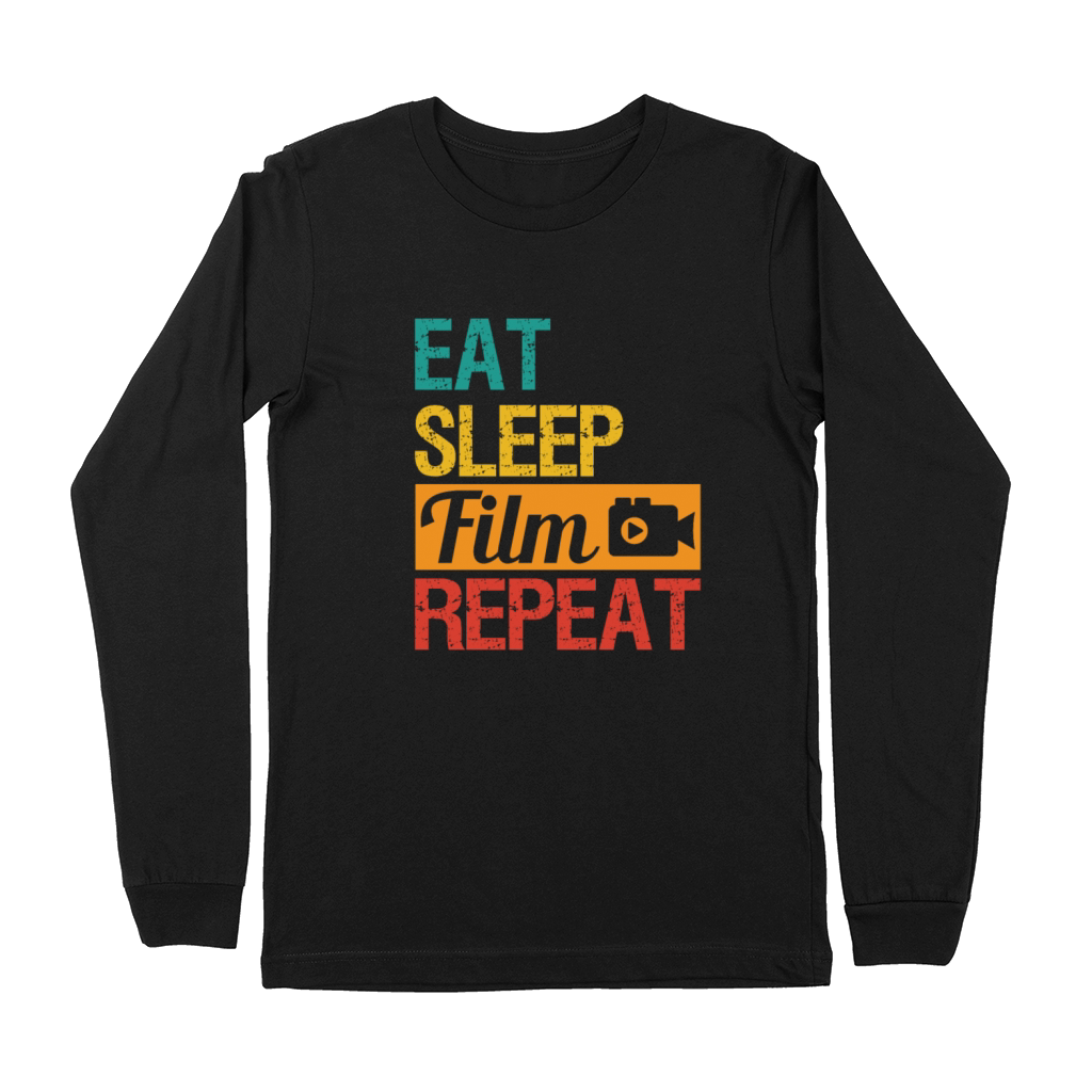 Eat Sleep Film repeat Movie Director Filmmaker Premium Long Sleeve