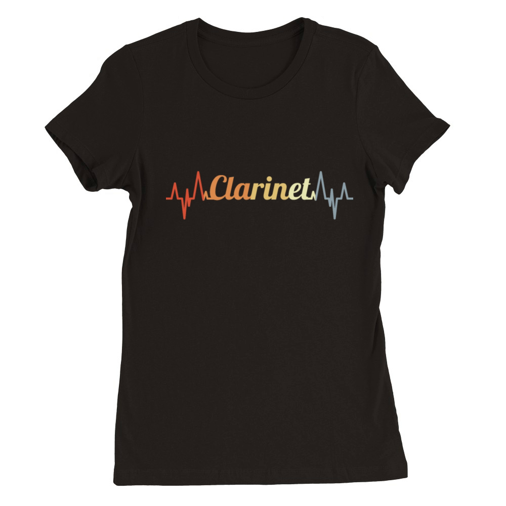 Vintage Clarinet Heartbeat Premium Womens Crewneck T-shirt