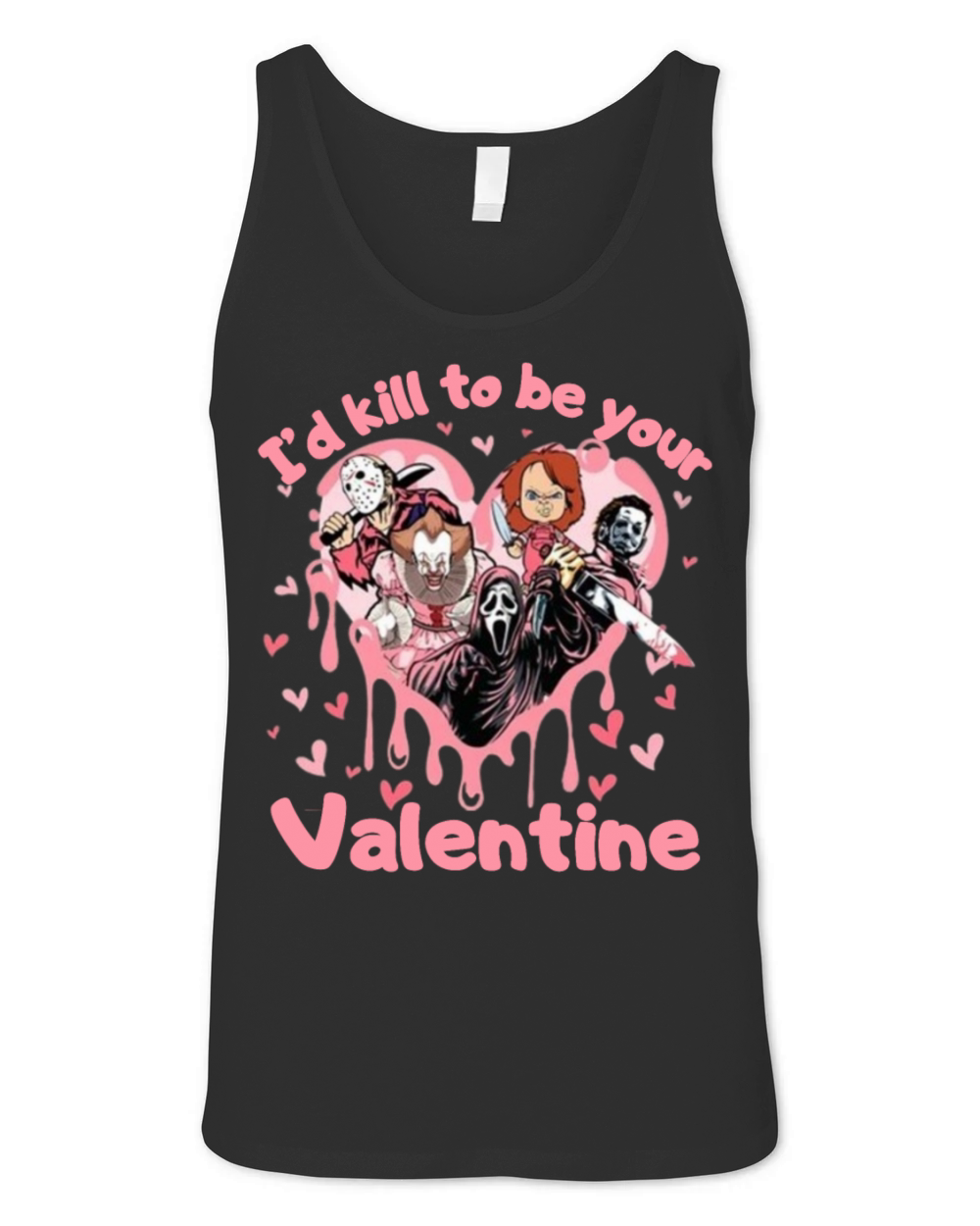 Id To Be Your Valentine Horror Movie Lover Unisex Jersey Tank