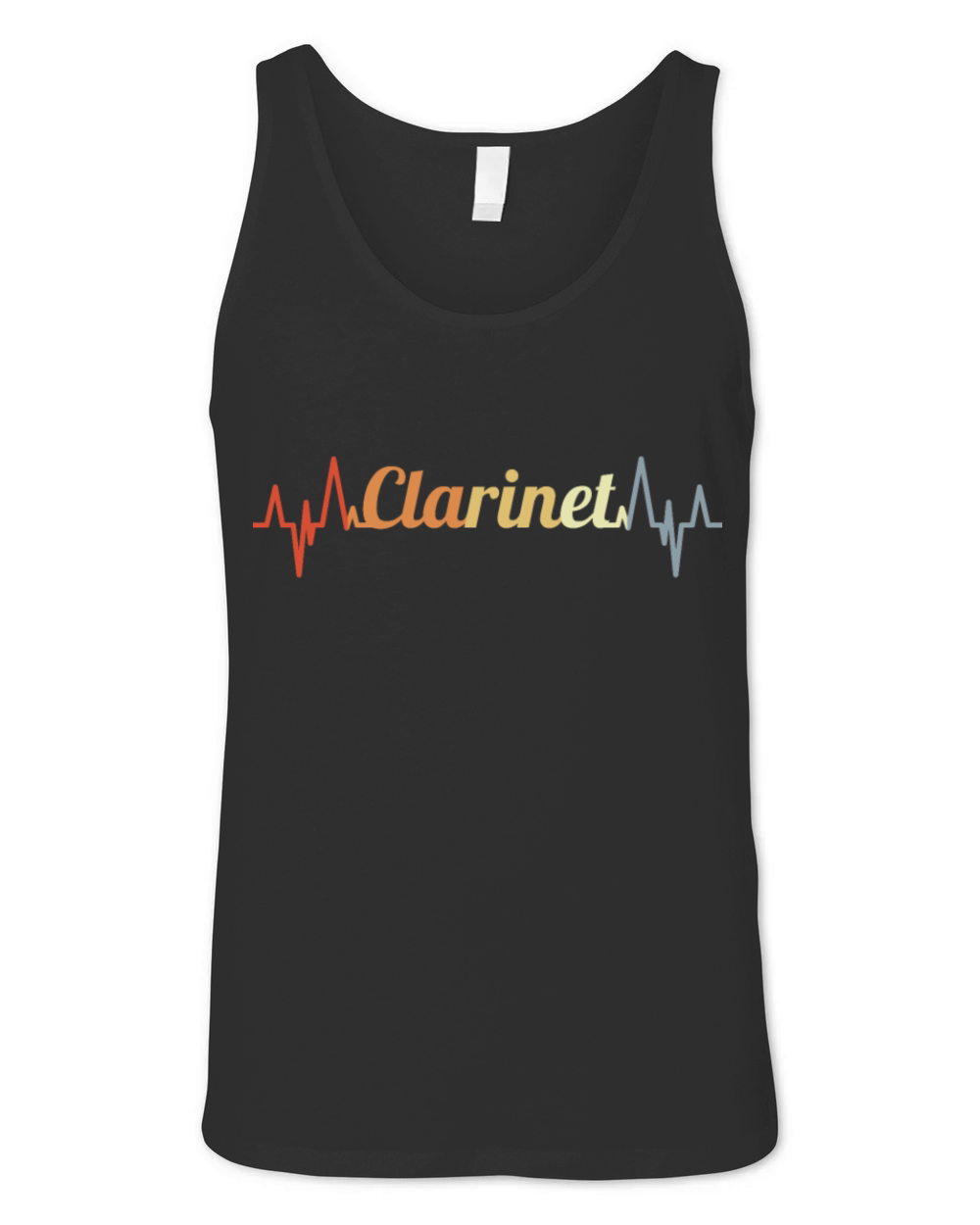 Vintage Clarinet Heartbeat Unisex Jersey Tank