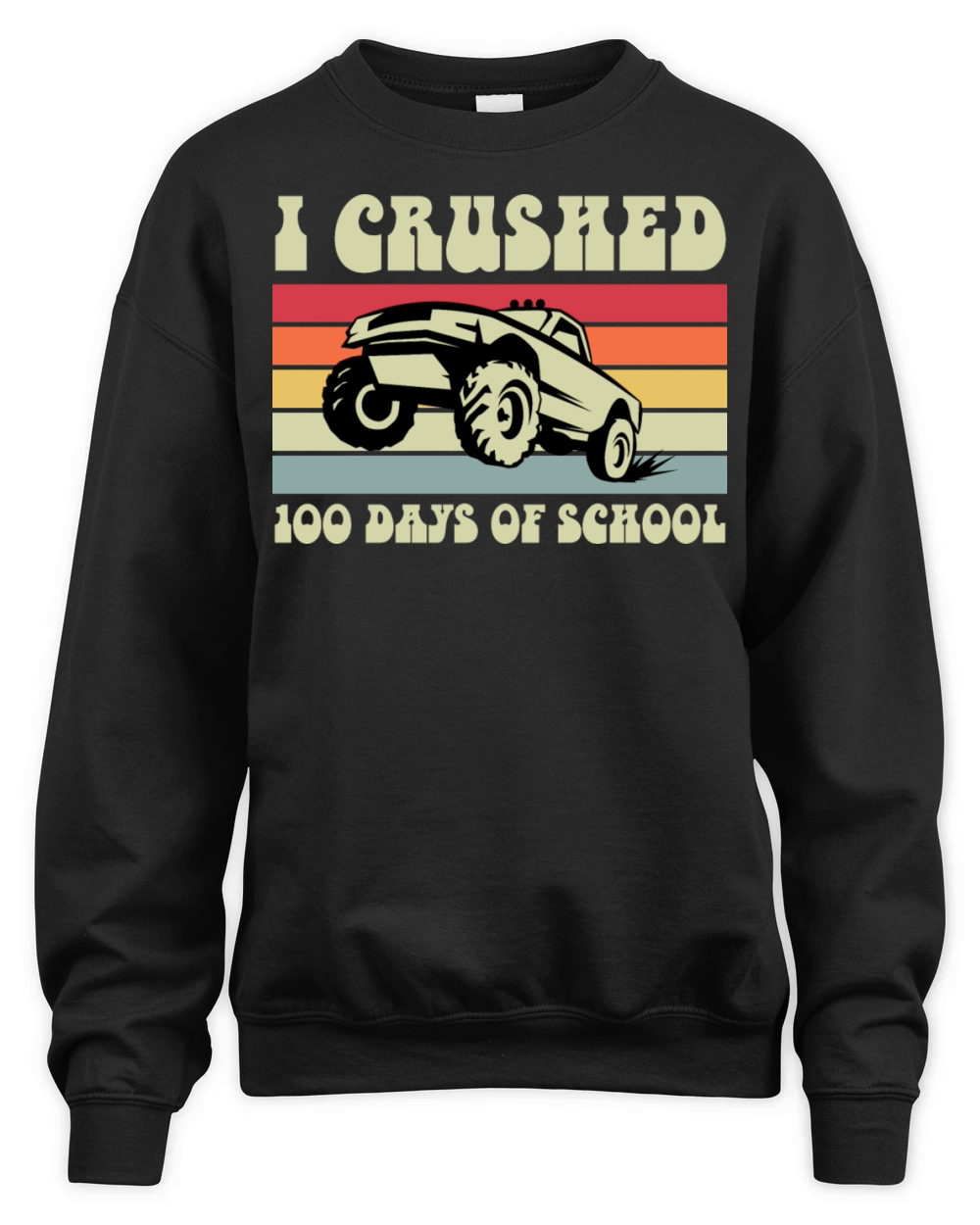 I Crushed 100 Days Of School design Boys Monster Unisex Premium Crewneck Sweatshirt
