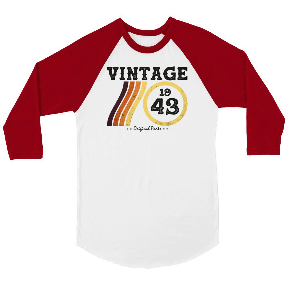 Classic Vintage 1943 - Limited Edition Retro 81 Unisex ¾ sleeve Raglan T-shirt