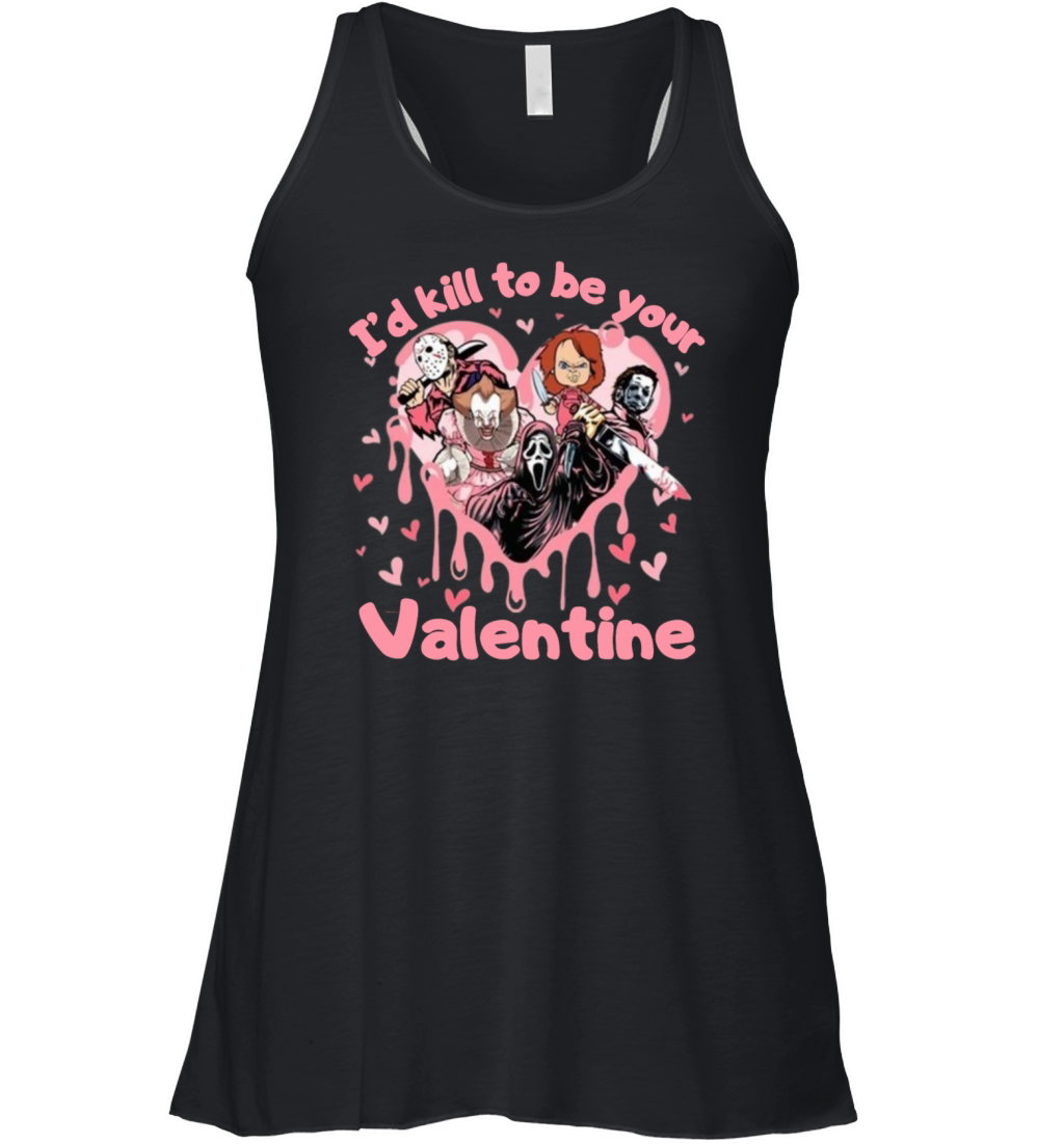 Id To Be Your Valentine Horror Movie Lover Women's Flowy Tank Top