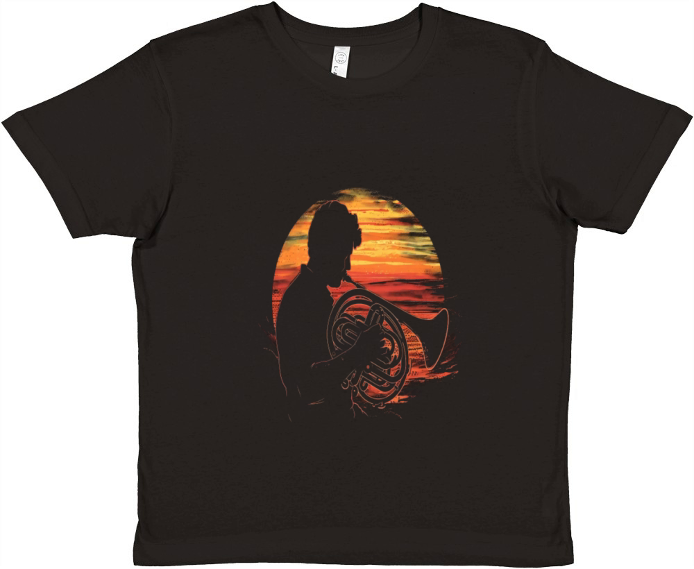 French Horn Player Hornist Musician Marching Band Premium Kids Crewneck T-shirt