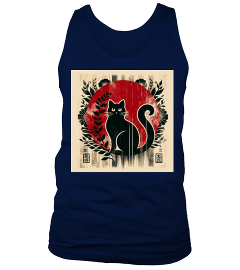 Silhouette Japanese Kitten Retro Cute Vintage Tank Top Unisex