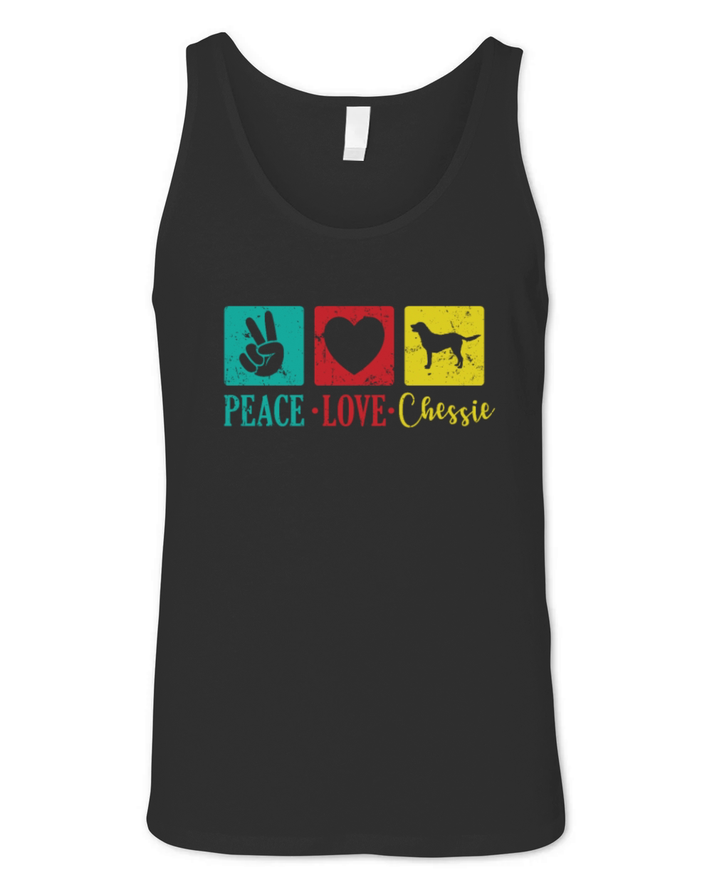 Peace Love Chessie Dog Chesapeake Breed Unisex Jersey Tank