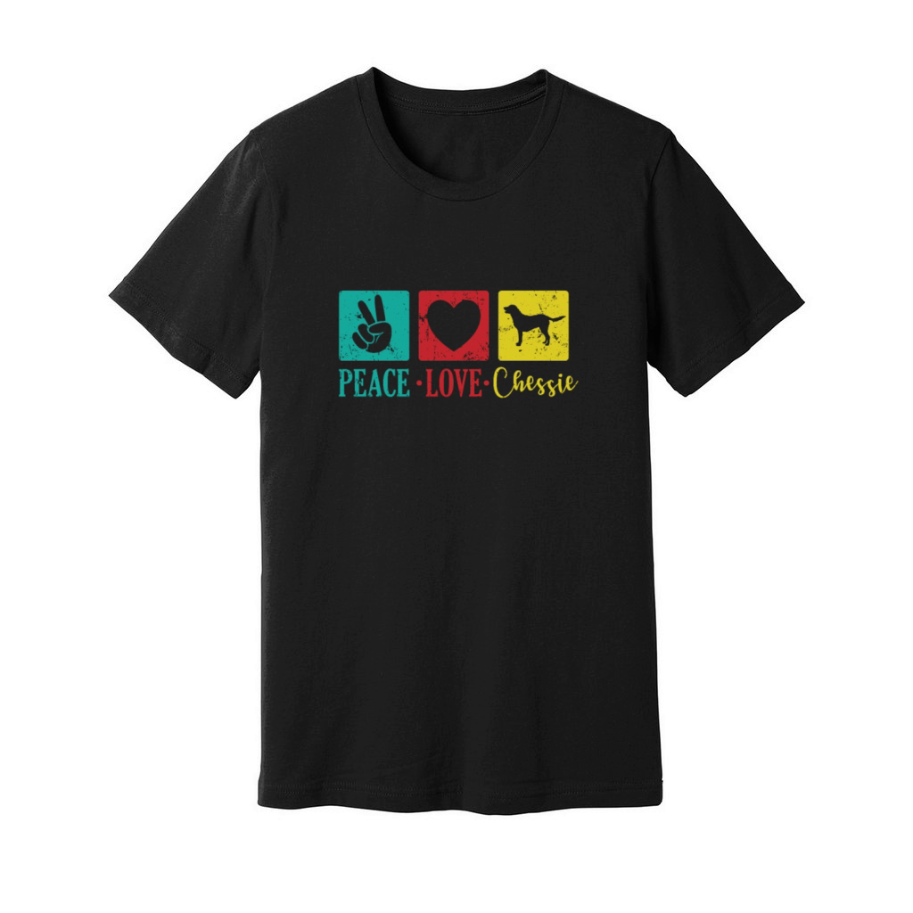 Peace Love Chessie Dog Chesapeake Breed Unisex Jersey Tee