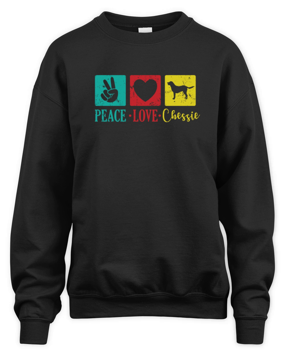 Peace Love Chessie Dog Chesapeake Breed Unisex Premium Crewneck Sweatshirt