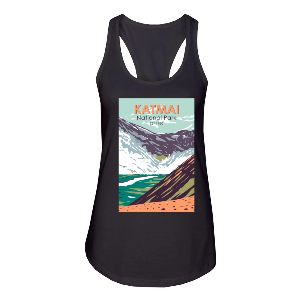Katmai National Park Ten Thousand Smokes Alaska Women's Racerback Tank