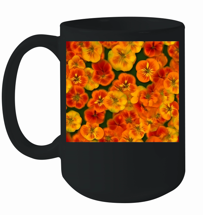 3D Nasturtiums Tumbler Wrap Ceramic Mug
