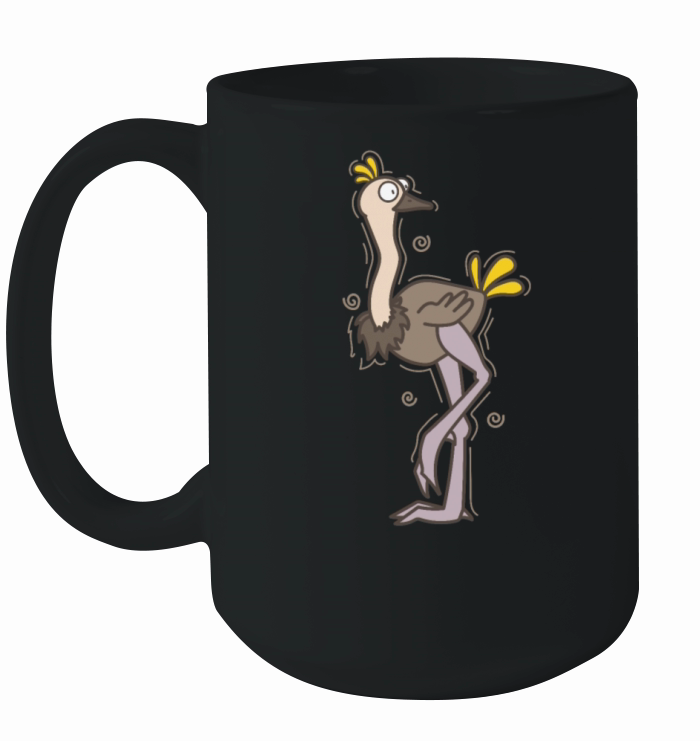 Bird Ostrich is confused Ratite Ceramic Mug